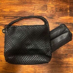 Black woven tote Amazon